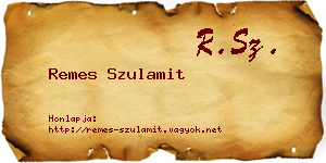 Remes Szulamit névjegykártya